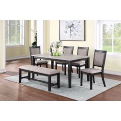 Dining Table Set With 4 Chairs And A Bench 