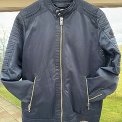 Navy Diesel biker style Jacket Xl Fit Large. 