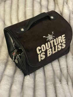 Og Vintage Juicy Couture Velour Velvet Makeup Cosmetic Case Bag Pouch Roll Jewelry