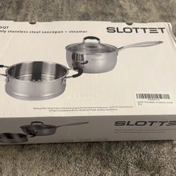 Sauce Pan with Steamer, 1.5 Qt Stainless Steel (Brand New)