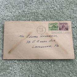 stamps #728, #(contact info removed) century of progress Chicago world fair first day cover featuring a 1¢, 3¢ stamps #728, #729