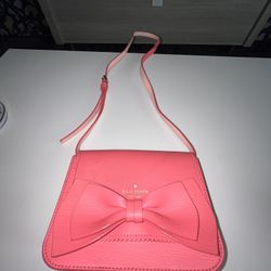 Kate Spade Pink Leather Bow Crossbody Bag – Adjustable Strap