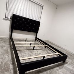 $5 Down Black Velvet Bed Frame 