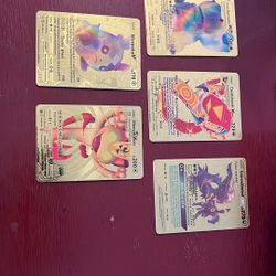 5 Card Gold Foil Pokemon Set
