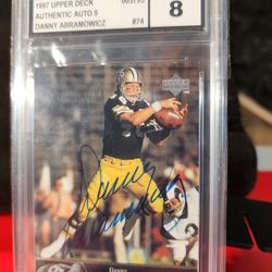 DANNY ABRAMOWICZ 1997 Upper Deck Legends Signed Auto Autograph SAINTS UCG 9 AUTO 8 OVERALL 