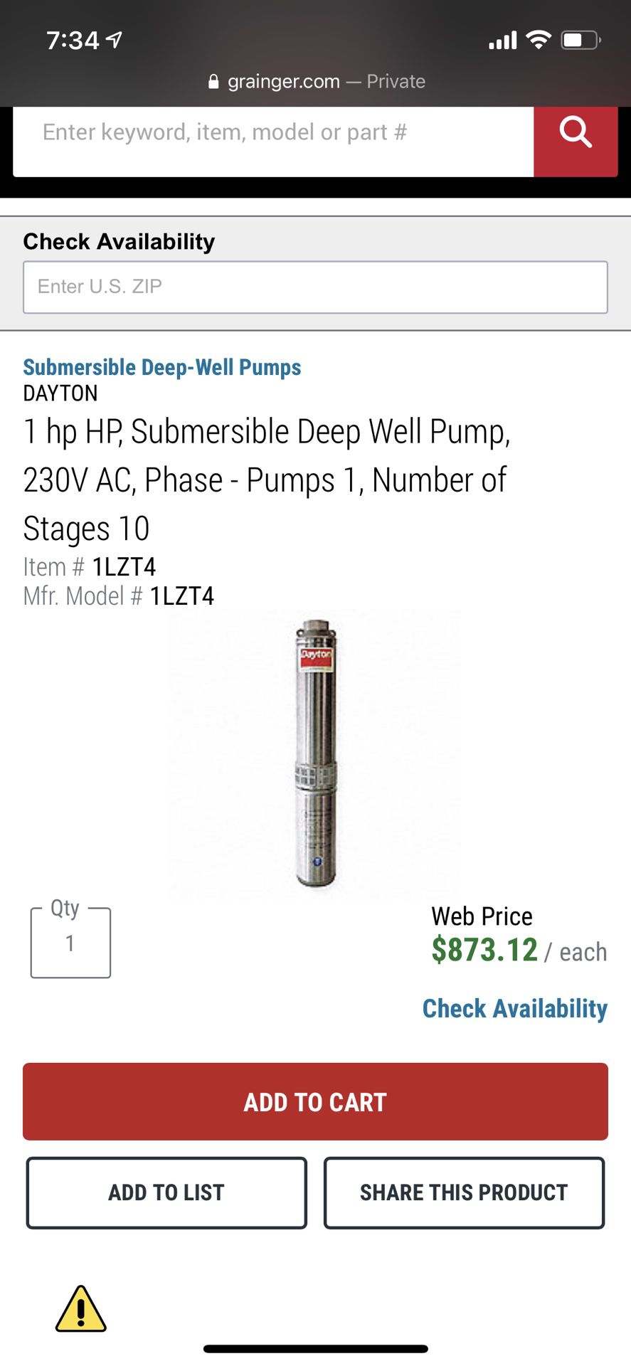 Submergible water pump