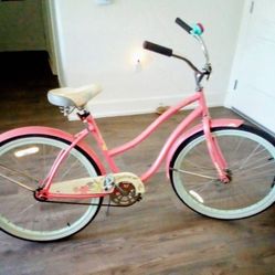 Bicycle Female Pink Huffy Beach Cruiser 