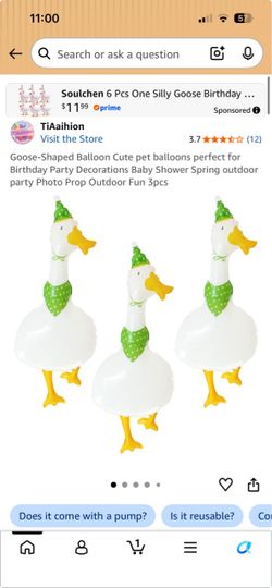 Goose-Shaped Party Balloons 3-Pack