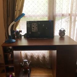 Rectangular  Computer Desk with Adjustable Shelves and cabinets