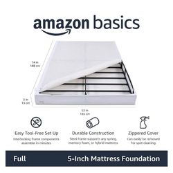 Full size box spring, Amazon basics 