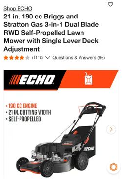 Brand New Out The Box ECHO 21 in. Self-Propelled Gas Lawn Mower