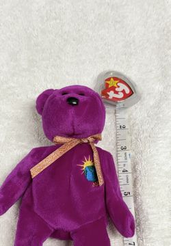Ty Beanie Baby Millennium Purple Bear 1999 Y2K 2000