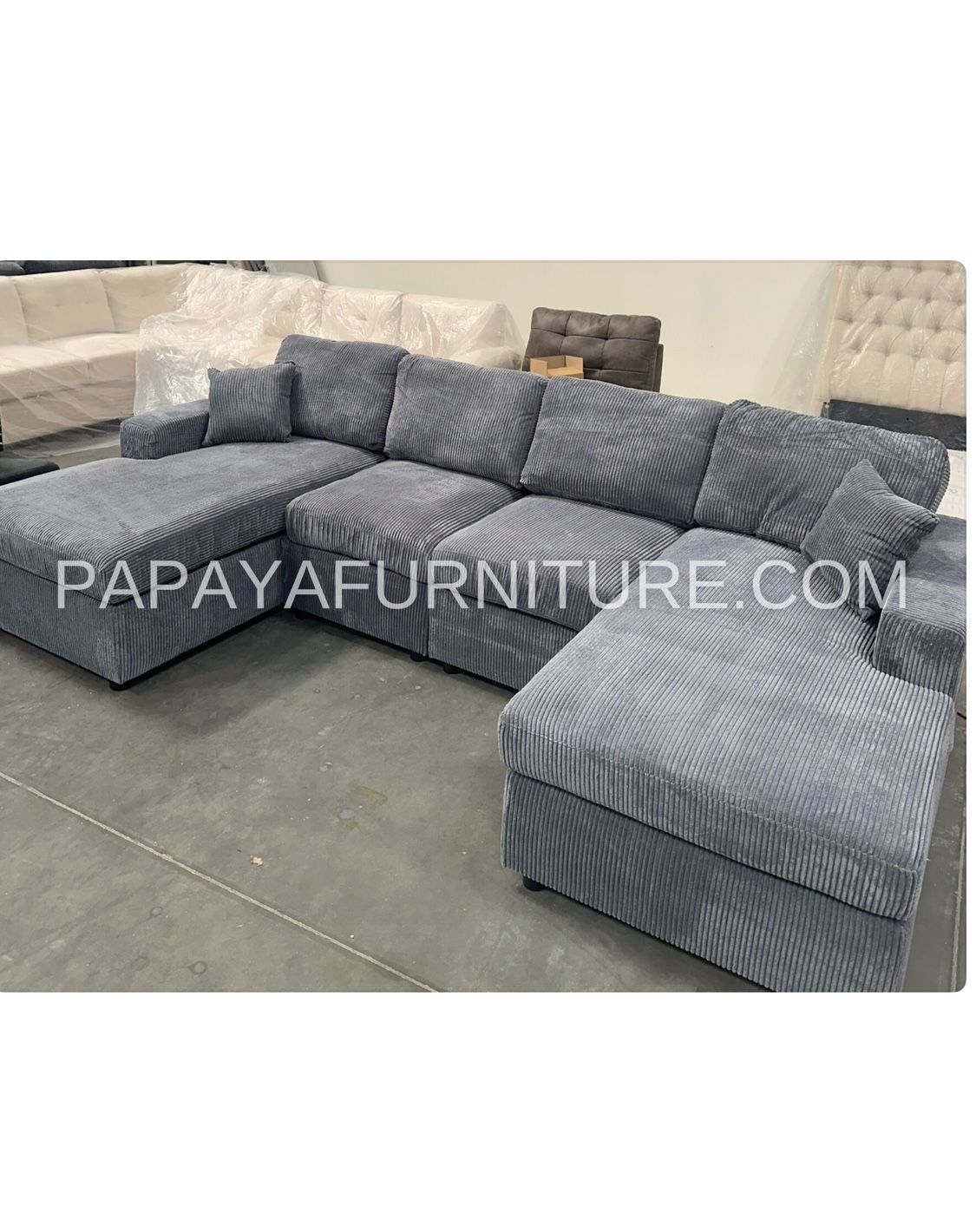 New! Plush U-Shaped Sectional, Sectionals, Sofa, Modular Sectional, Couch, Sofa, Sectional With Chaise, Double Chaise Sofa, Grey Sofa, Grey Couch Dime