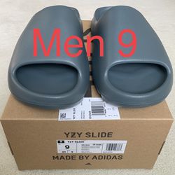 Adidas Yeezy YZY Slide Slate Marine Blue Grey Gray Color Size Sz Men 9 M / Women 10 W New Box Receipt 