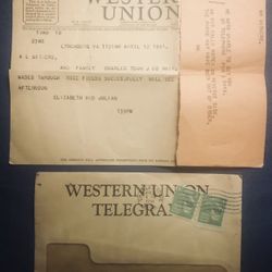 WW2 ERA 1941 Western Union Letter And Envelope With 2 One Cent Stamps