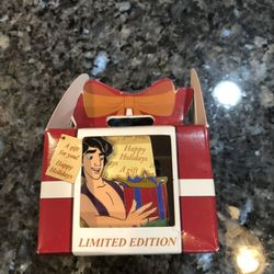 Lot of Two pins Disney Parks 2020 Limited Edition Christmas Present Pin Alladin Pin 1 Mystery Pin.  2 Pins In The Box.  Brand New 