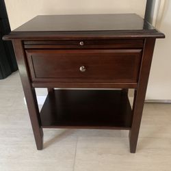 Mahogany Desk, Table, Nightstand With Writing Table, Deep Drawer & Bottom Shelf
