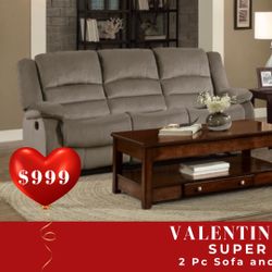 2 PC RECLINER SOFA AND LOVESEAT 