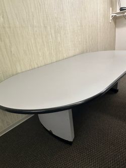 Gray Oval Meeting/Conference Table