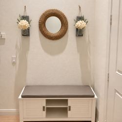 White Storage Bench / Entryway Bench