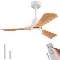42 Inch Ceiling Fans with Lights and Remote, Dimmable, Quiet Reversible DC Motor, Modern Ceiling Fan with light for Outdoor Indoor Bedroom Living Room