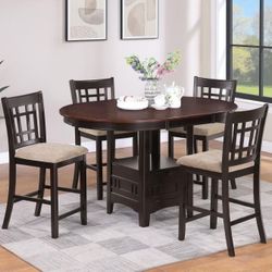 New Counter Height  Dining Set With Table And Four Chairs