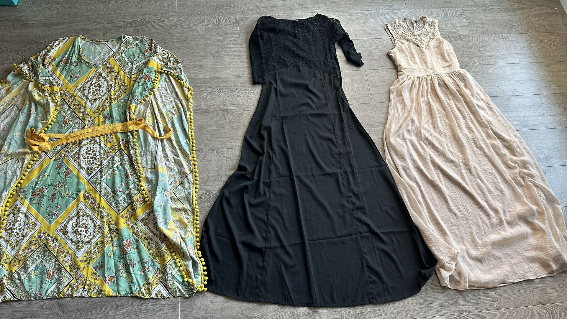 Women maxi dresses bundle lot. Yellow one in new kaftan dress. All for $10