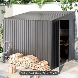 $330 firm!!!  6’x8’ Dark Gray Metal Storage Shed new in box. NO base