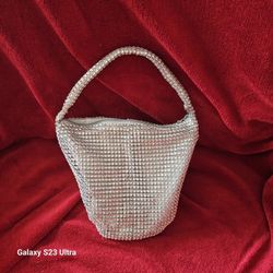 $10  Holidays Silver Mini Rhinestone Purse