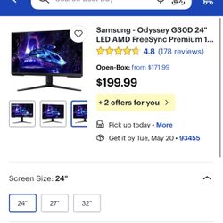Samsung Odyssey G3 24” Gaming Monitor 