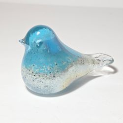 Glass Bird Figurine Blue