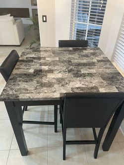 Counter Height Dining Table with 3 Chairs