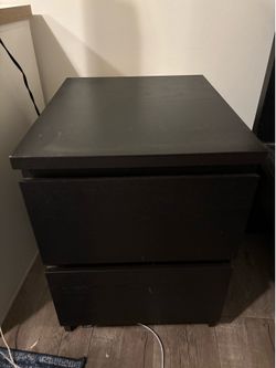 IKEA Black wooden nightstand