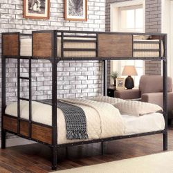 Brand New Industrial Style Full Over Full Bunk Bed