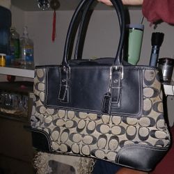 COACH  Purse med Tan N Coach Brown