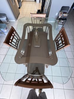 Glass Dining Table W/ Chairs