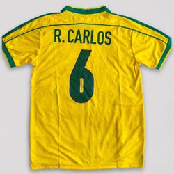 Roberto Carlos Brasil 98 Soccer Jersey Retro