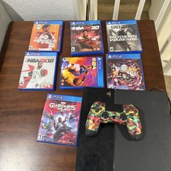 PS4 Bundle With 7 Games And  Controller Ready To Play 