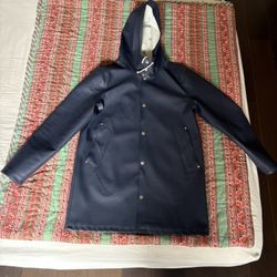 Stutterheim Stockholm Medium Raincoat – Navy – $60