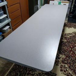 8' Gray Top Folding Leg Table
