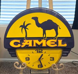 Vintage 1997 R.J Reynolds Tobacco Camel Cigarettes Wall Clock Advertising Promo Store Sign Working