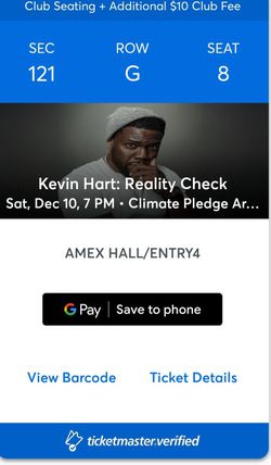 2 Kevin Hart Tickets Dec 10th Climate Pledge Arena 7pm Thumbnail