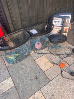 3  Bowfront Aquarium Fish Tank