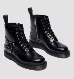Dr. Martens 1460 Harness Black Leather Boots - Size Men 10 / Women 11 - NEW