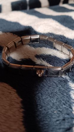 Silver Stretch Link Bracelet with Small Charm