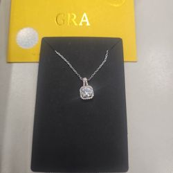Sterling Silver Necklace With Moisonite Diamond 