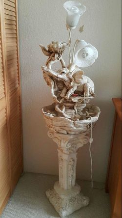 Elephant lamp with fountain and column