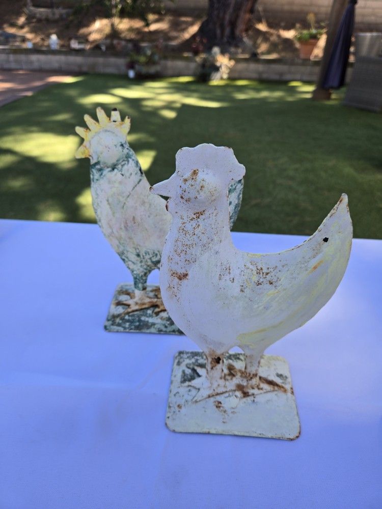 Rustic Cast Iron Roosters