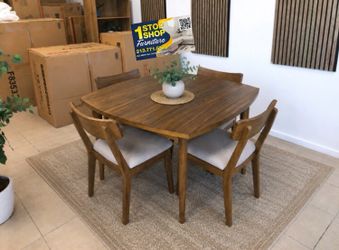 New item Dining table set walnut finished