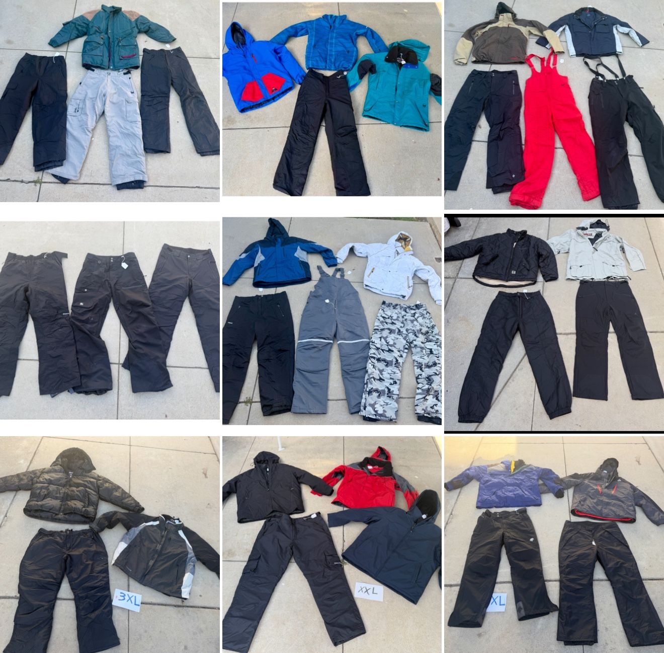 Huge Selection Of Men’s Snow Clothes ALL SIZES! Winter Jackets Pants & But Bs